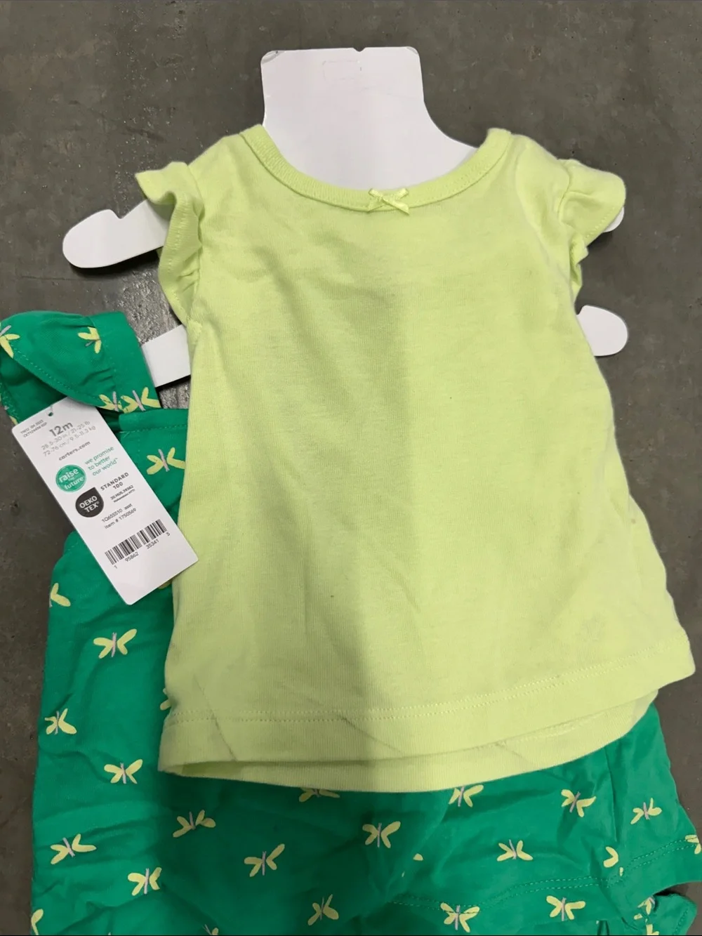 Carter's Green Butterfly Romper & Bloomers Set